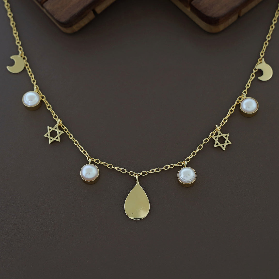 Golden Astral Fresh Water Pearl Neckpiece