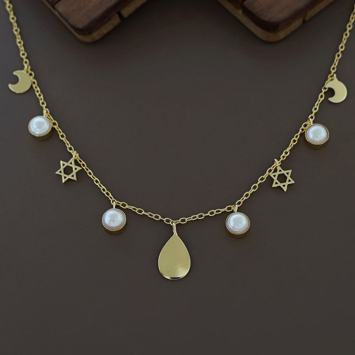 Golden Astral Fresh Water Pearl Neckpiece
