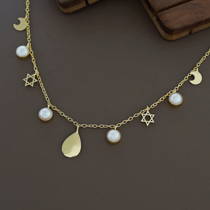 Golden Astral Fresh Water Pearl Neckpiece