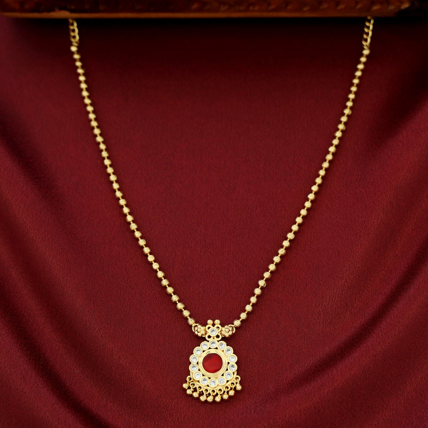 Shalini Golden Ball Flower Neckpiece – Adore By Priyanka