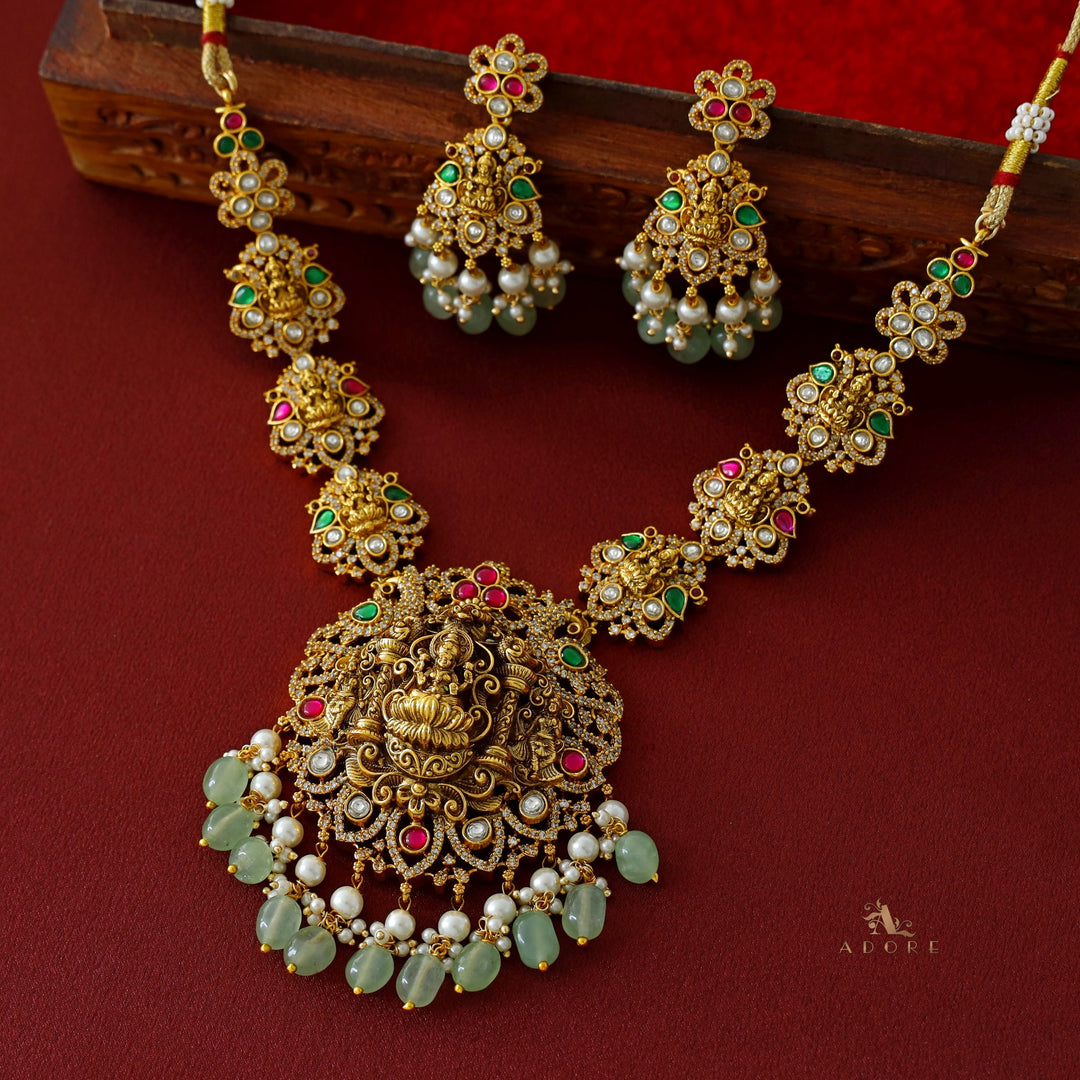 Premium Saptha Lakshmi Bridal Neckpiece with Earring