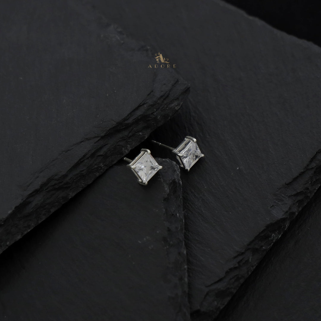 Silver Square Stud (6mm) - 925 Sterling Silver