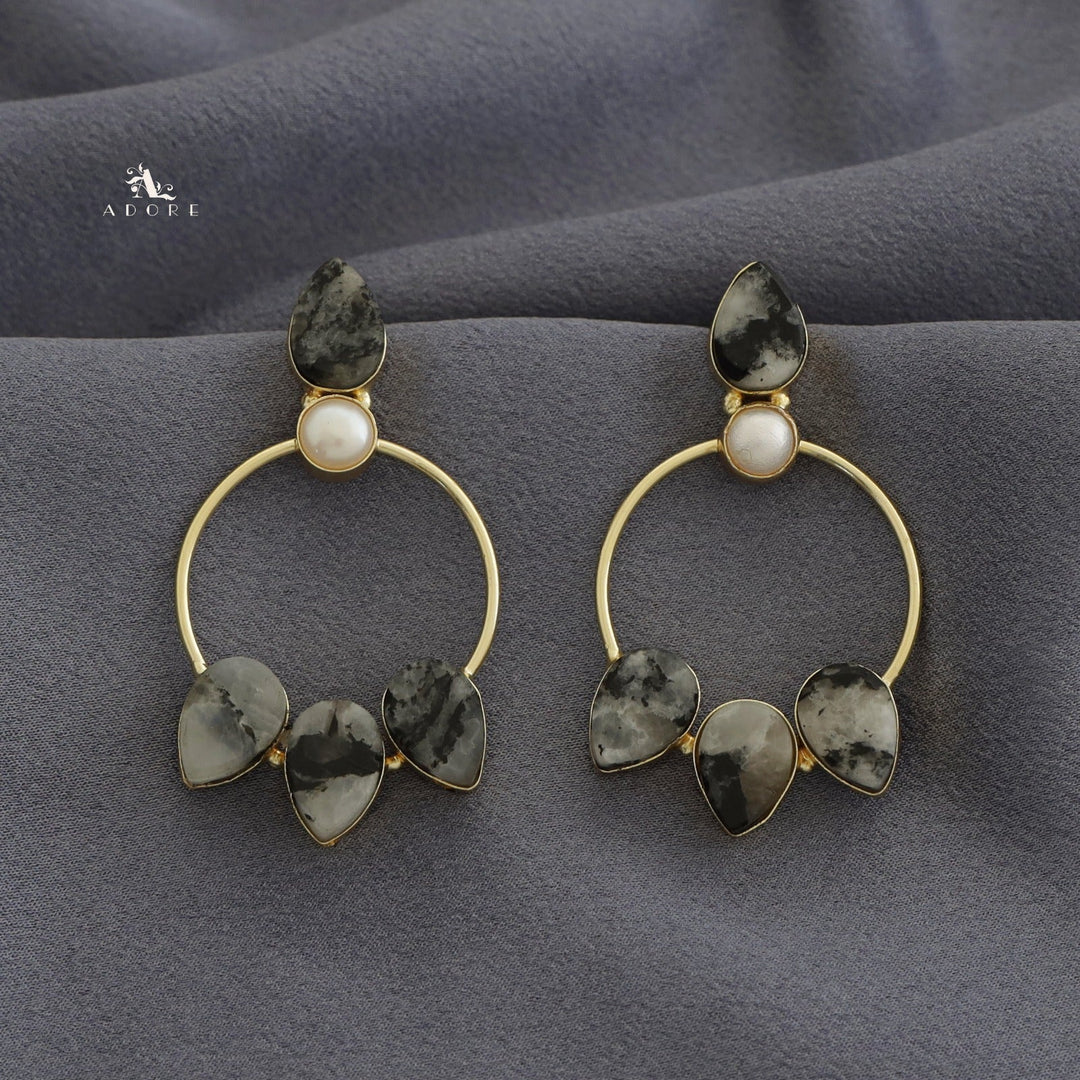 Raw Stone Sparkling Bell Earring (Colour Options)