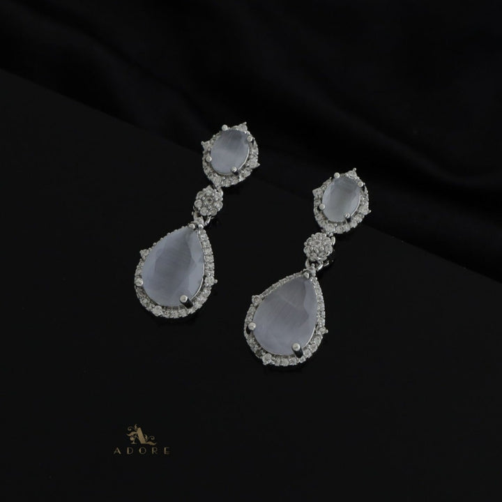 Silver Miscaro Oval & Drop Glossy Earring