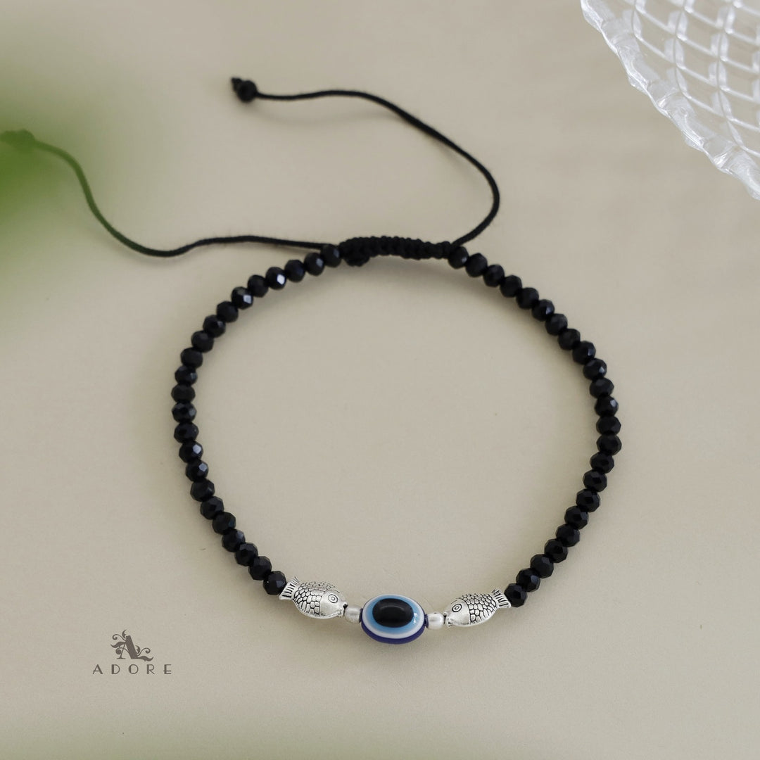Evil Eye Handmade Black Thread Anklet (Single Piece)