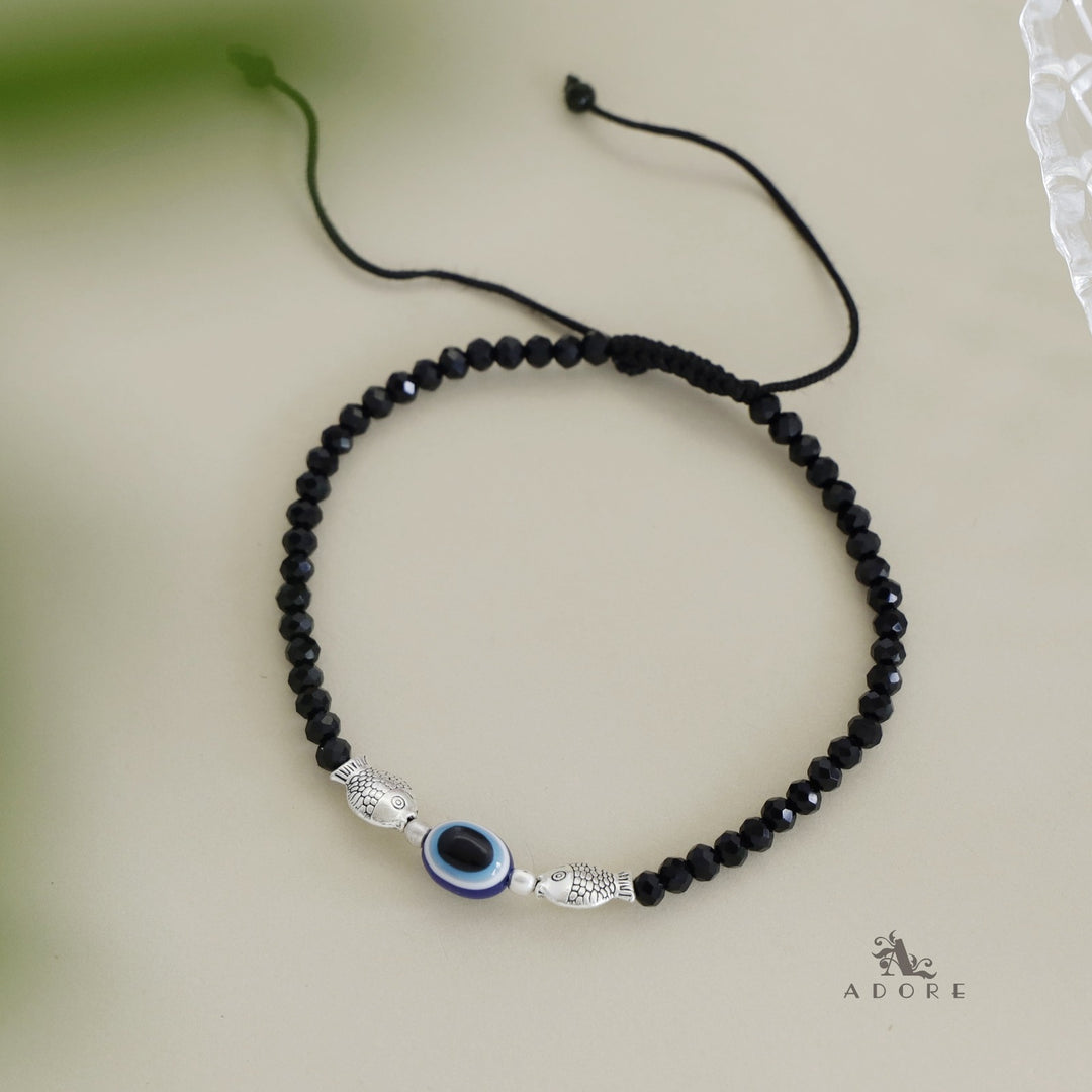 Evil Eye Handmade Black Thread Anklet (Single Piece)