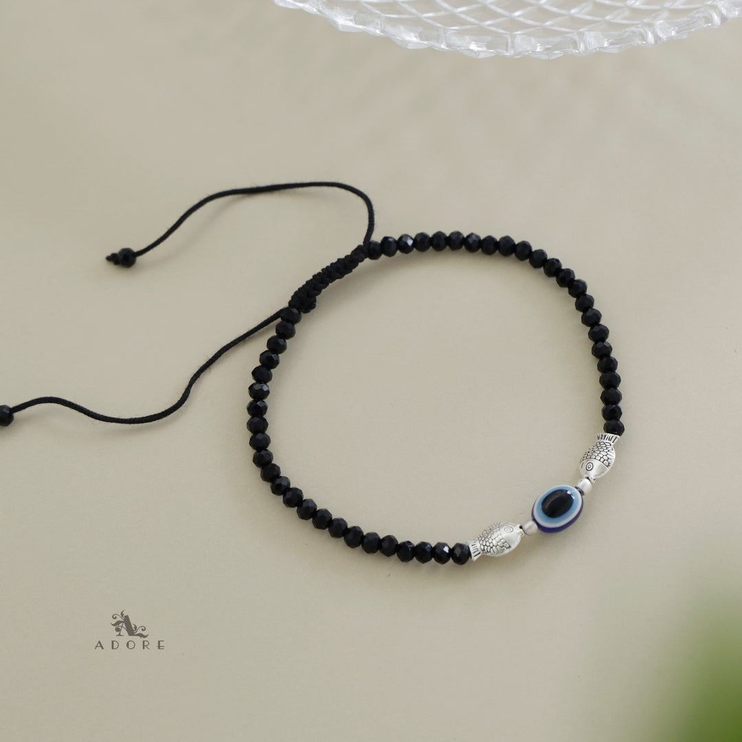 Evil Eye Handmade Black Thread Anklet (Single Piece)