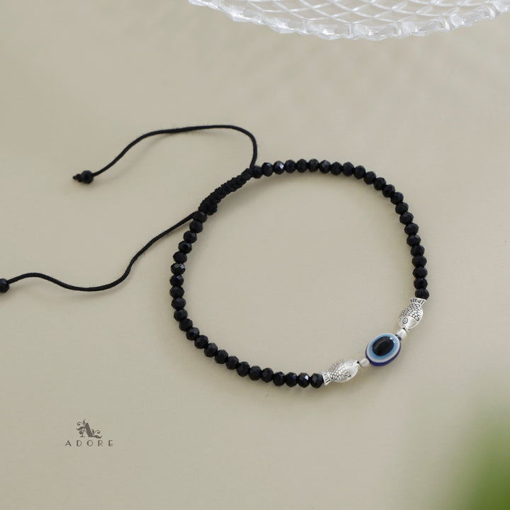 Evil Eye Handmade Black Thread Anklet (Single Piece)