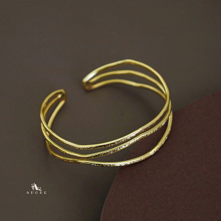 Adelaide Tri Golden Hammered Bracelet