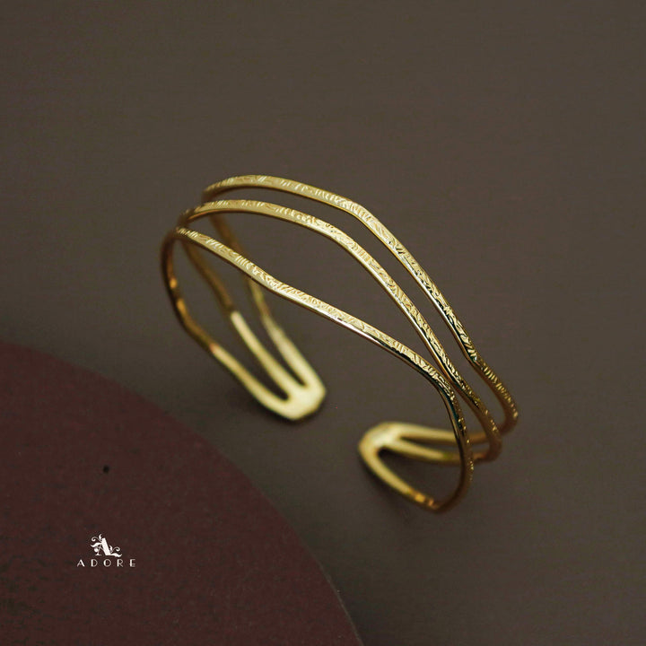 Adelaide Tri Golden Hammered Bracelet