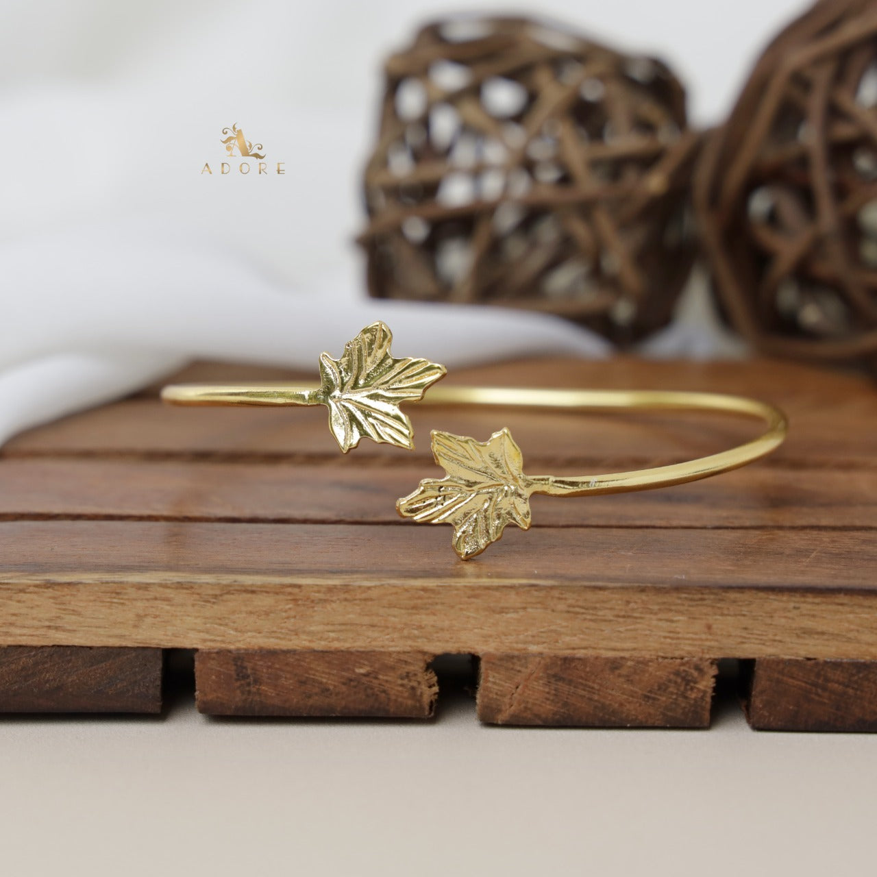 Golden Maple Leaf Bangle – Adore By Priyanka