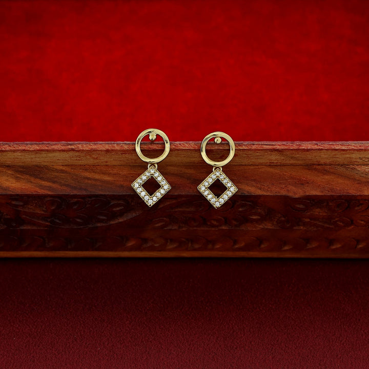 Drithi Circle And Diamond Short Neckpiece with Earring