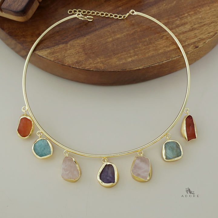 Golden 7 Raw Stone Neck Cuff