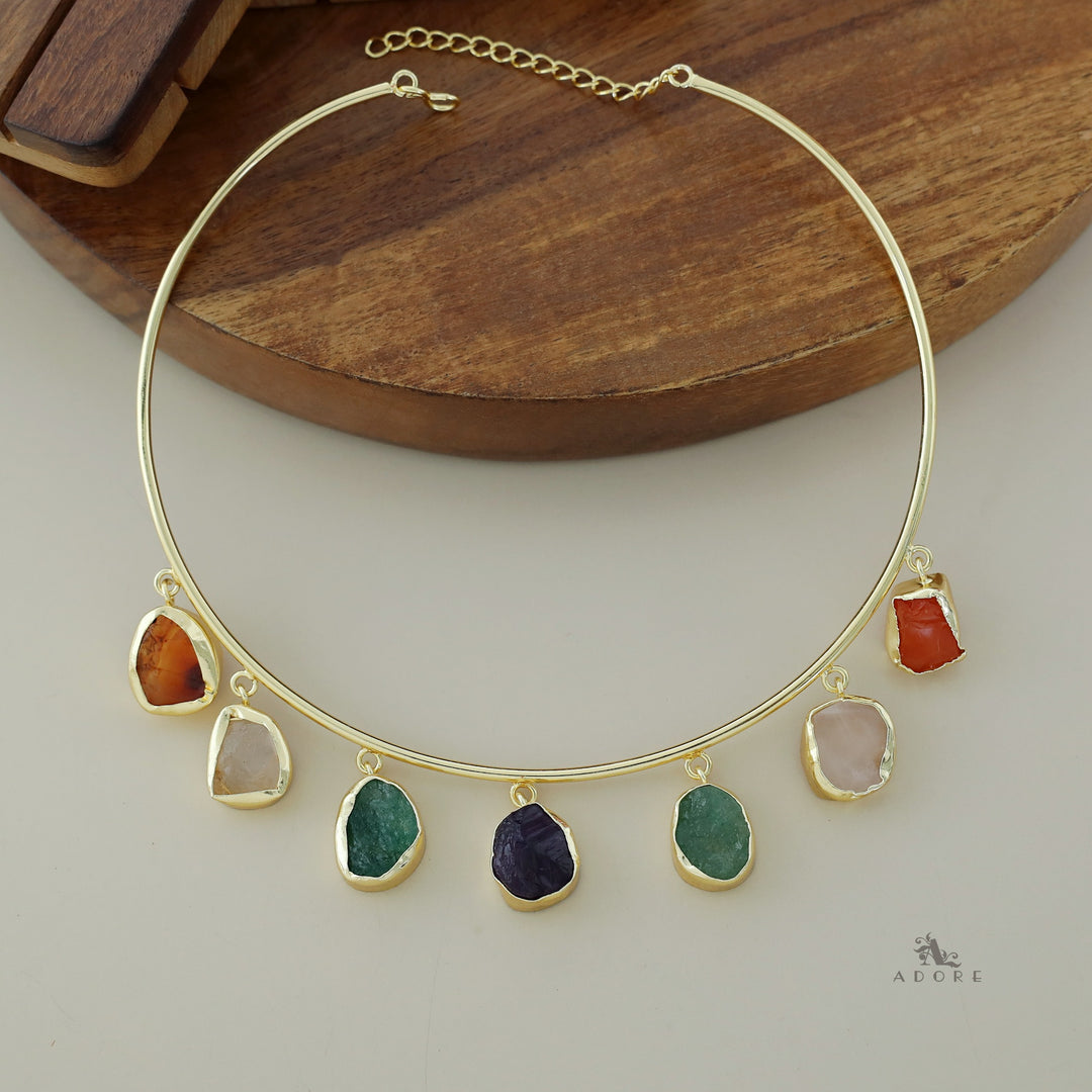 Golden 7 Raw Stone Neck Cuff