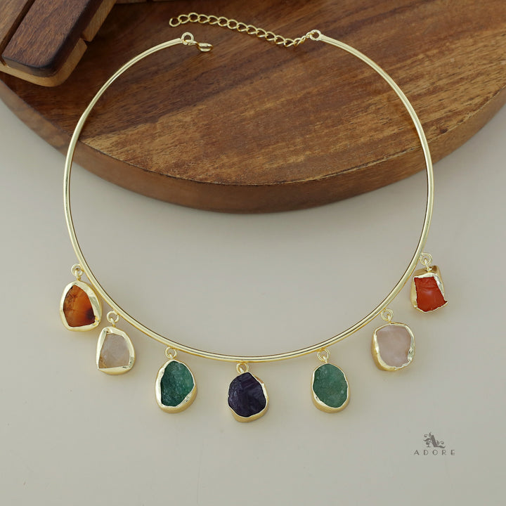 Golden 7 Raw Stone Neck Cuff