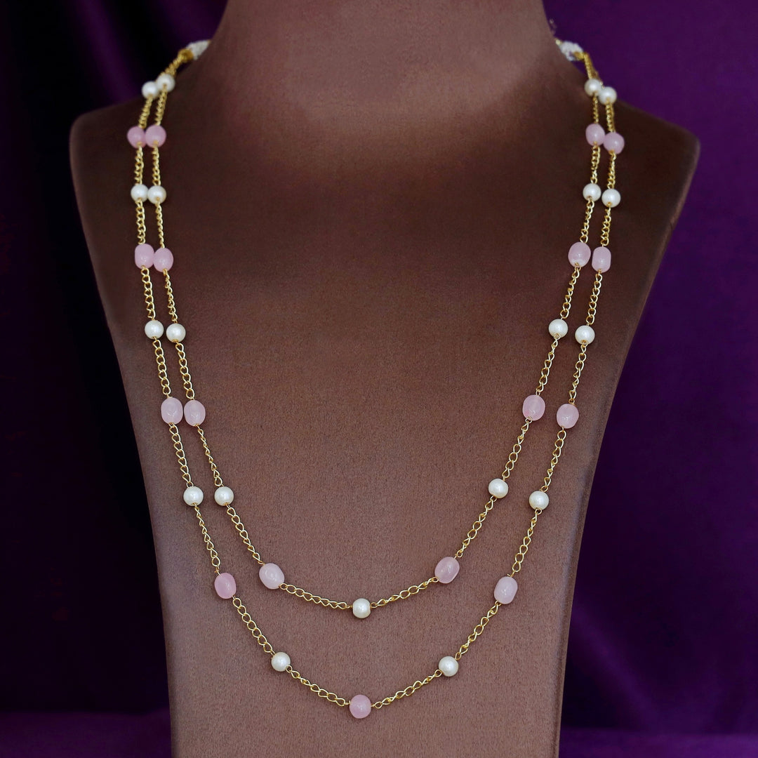 Usha Golden Two Layer Pearl Neckpiece