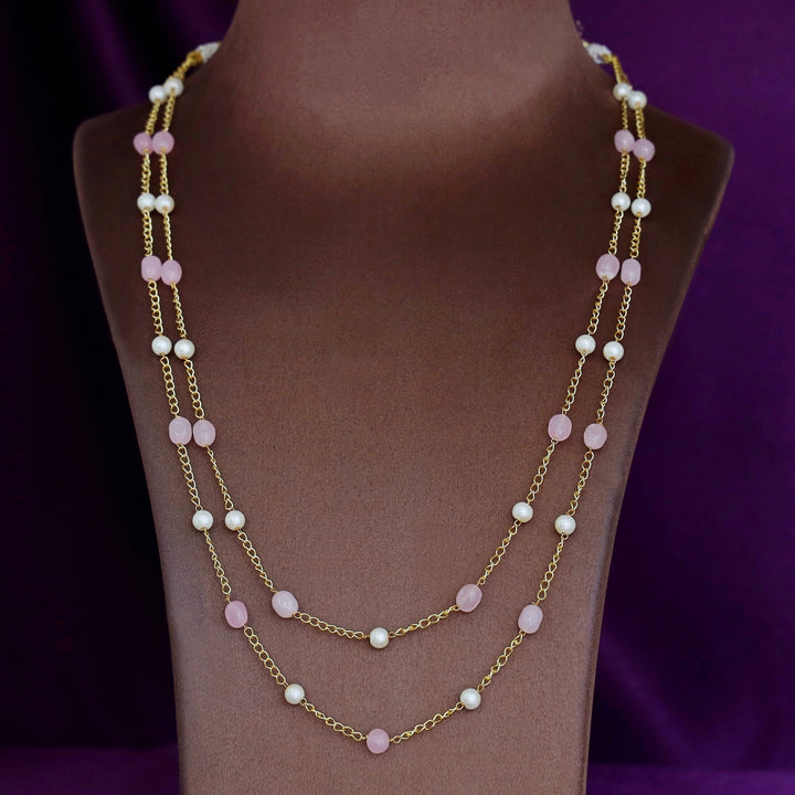 Usha Golden Two Layer Pearl Neckpiece