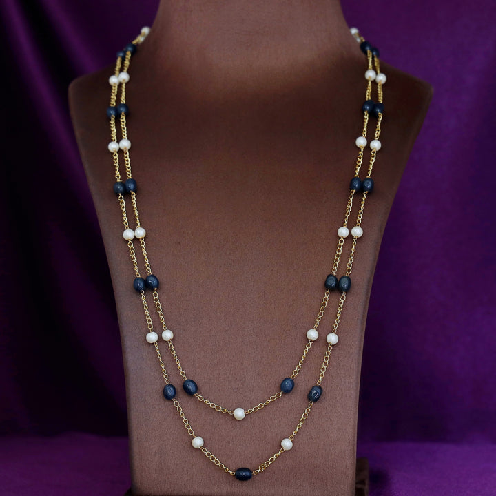 Usha Golden Two Layer Pearl Neckpiece
