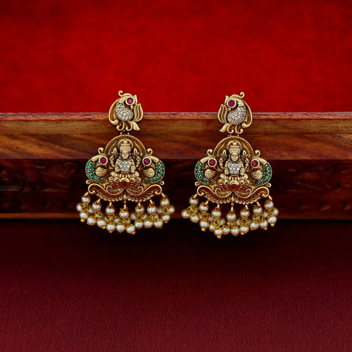 Premium Ayushi Pearl AD Stone Short Neckpiece With Earring