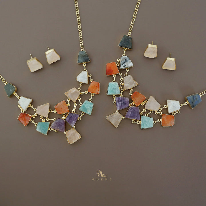 Ziya Raw Stone Neckpiece With Stud