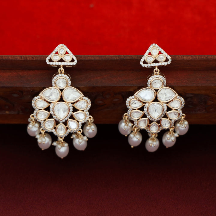 Premium Pahadi Kundan Drop Pearl Earring