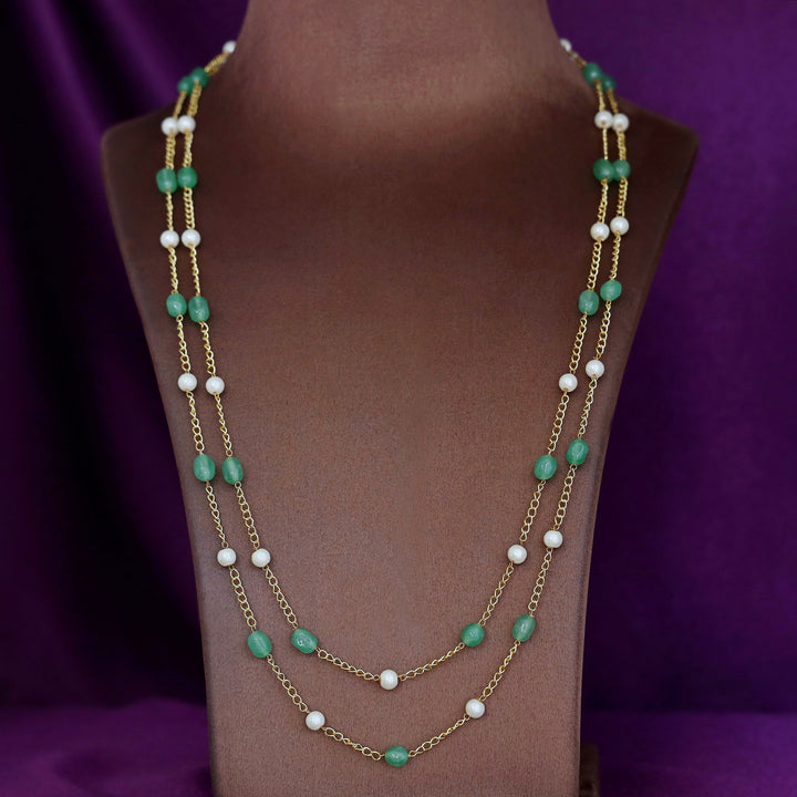 Usha Golden Two Layer Pearl Neckpiece