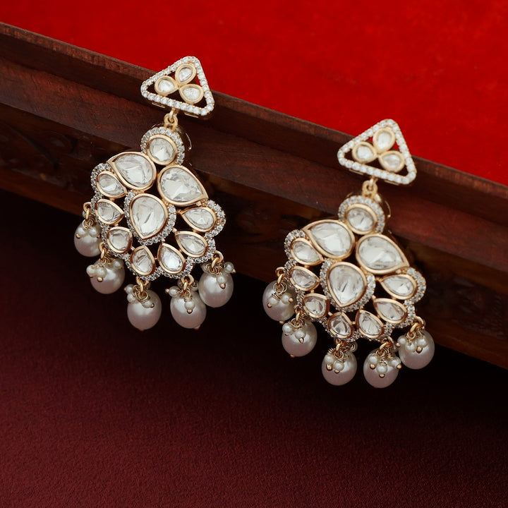 Premium Pahadi Kundan Drop Pearl Earring