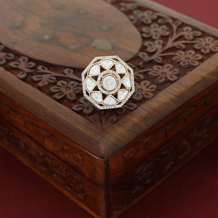 Lucia Floral Kundan Ring