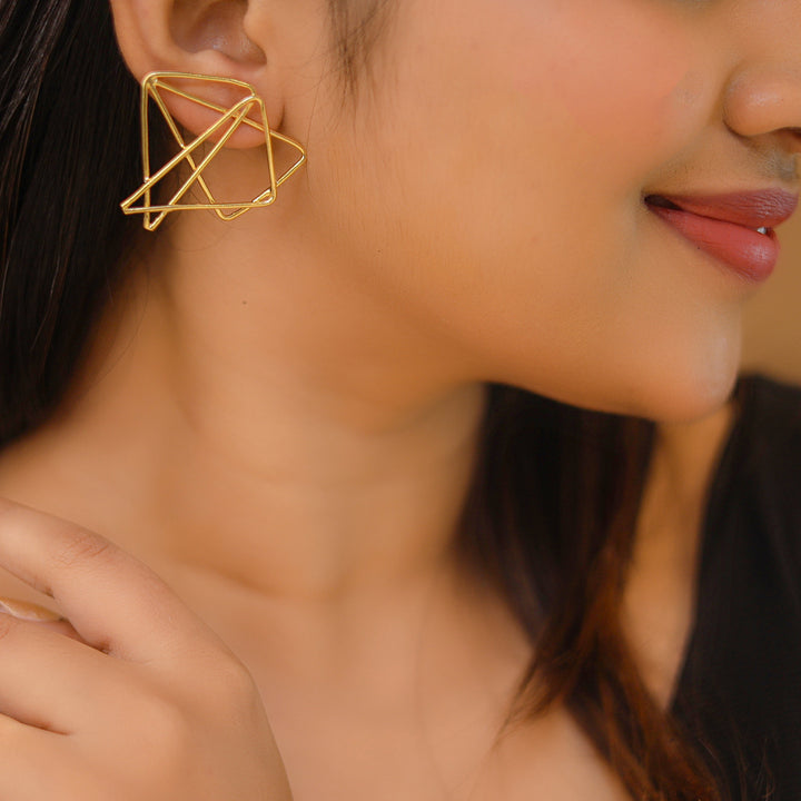 Criss-Cross Geometric Earring
