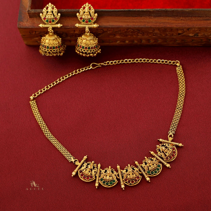Aadarshini Lakshmi Short Neckpiece With Earring