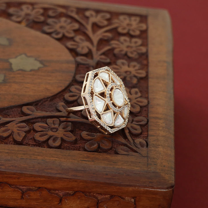 Lucia Floral Kundan Ring