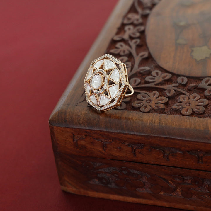 Lucia Floral Kundan Ring