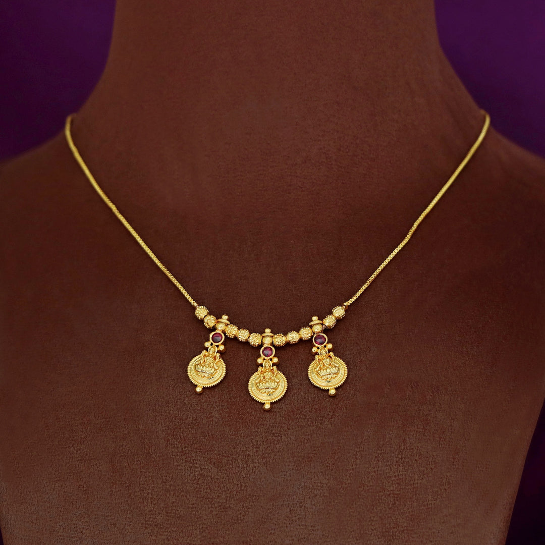 Eshwari Tri Devi Golden Ball Neckpiece