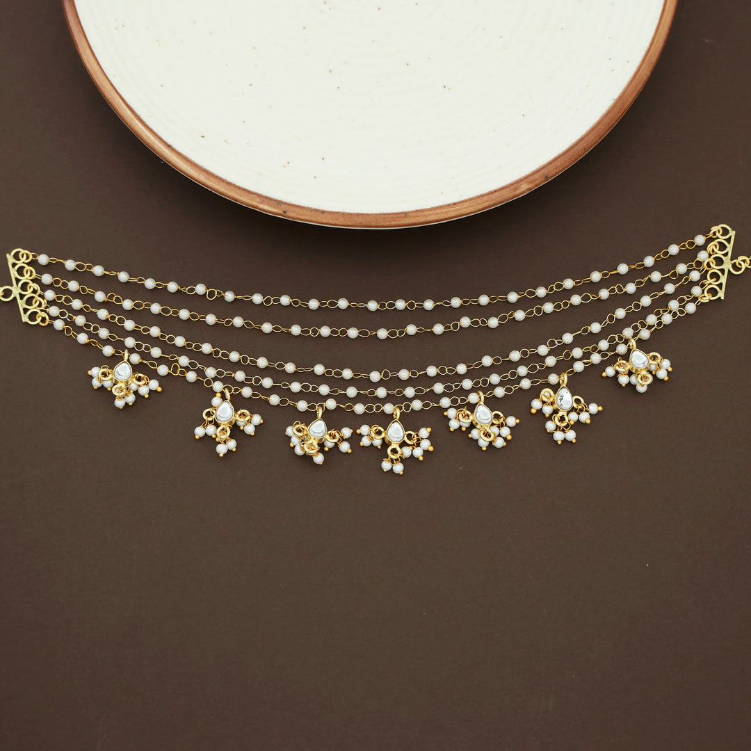 Alisha 5 Layer Carly Pearl Drop Kundan choker