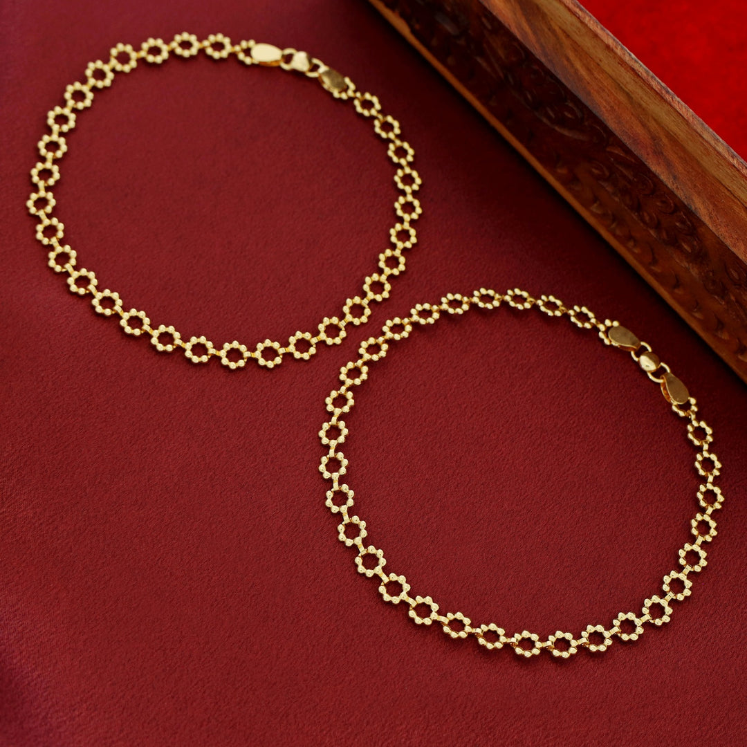Lasya Golden Floral Anklet