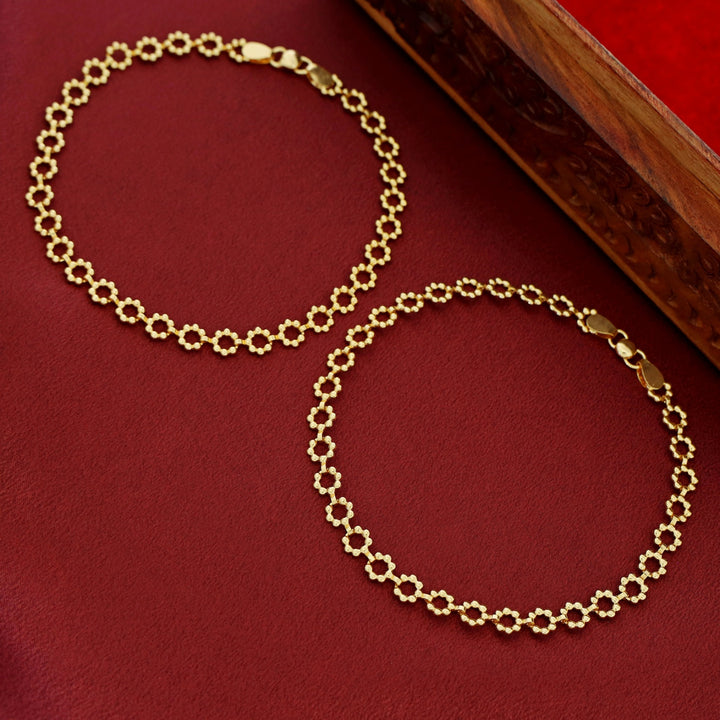 Lasya Golden Floral Anklet