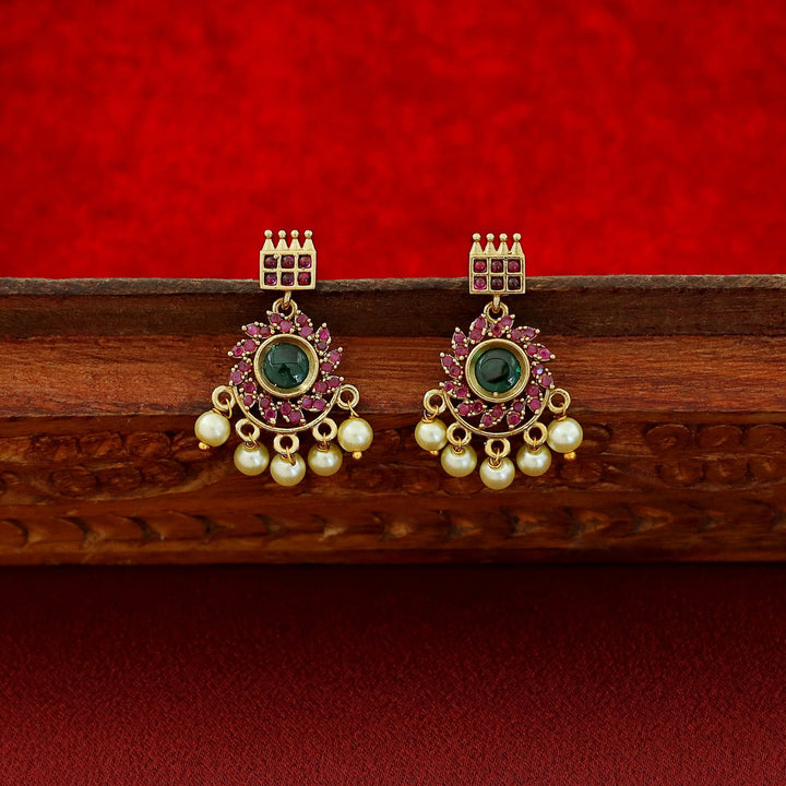 Premium Anuradha Palakka Short Neckpiece With Earring