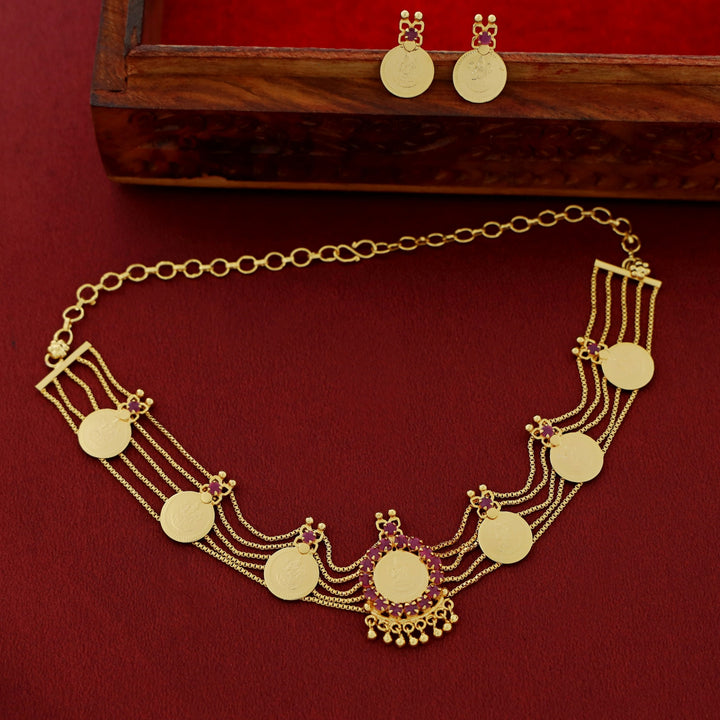 Gitanjali 5 Layer Kashi Floral Choker With Earring