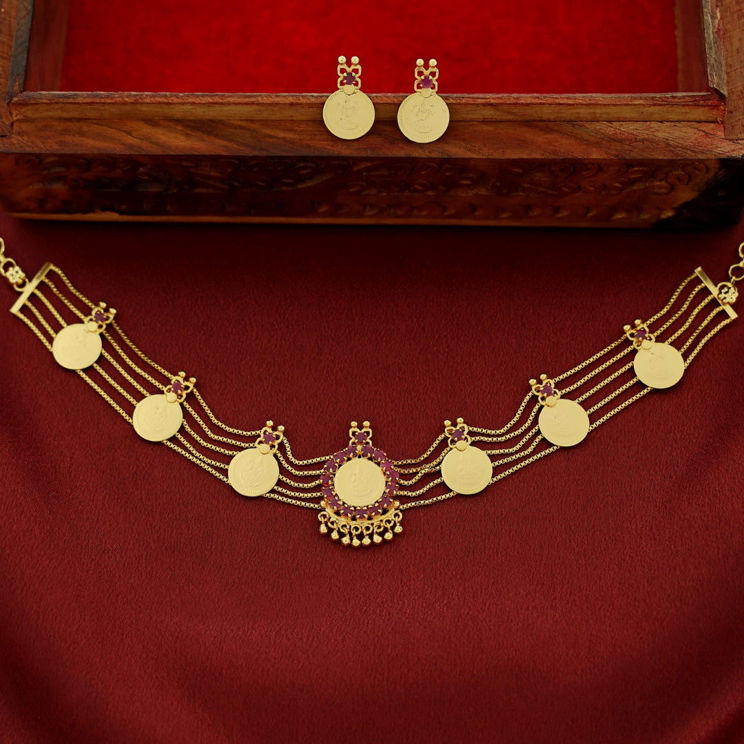 Gitanjali 5 Layer Kashi Floral Choker With Earring