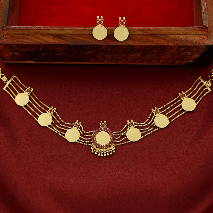 Gitanjali 5 Layer Kashi Floral Choker With Earring