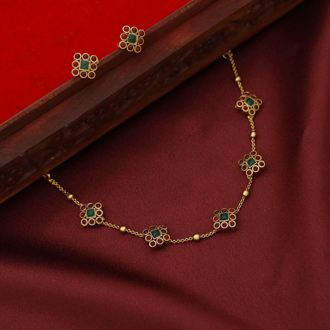 Shakti Diamond Golden Ball Choker With Stud