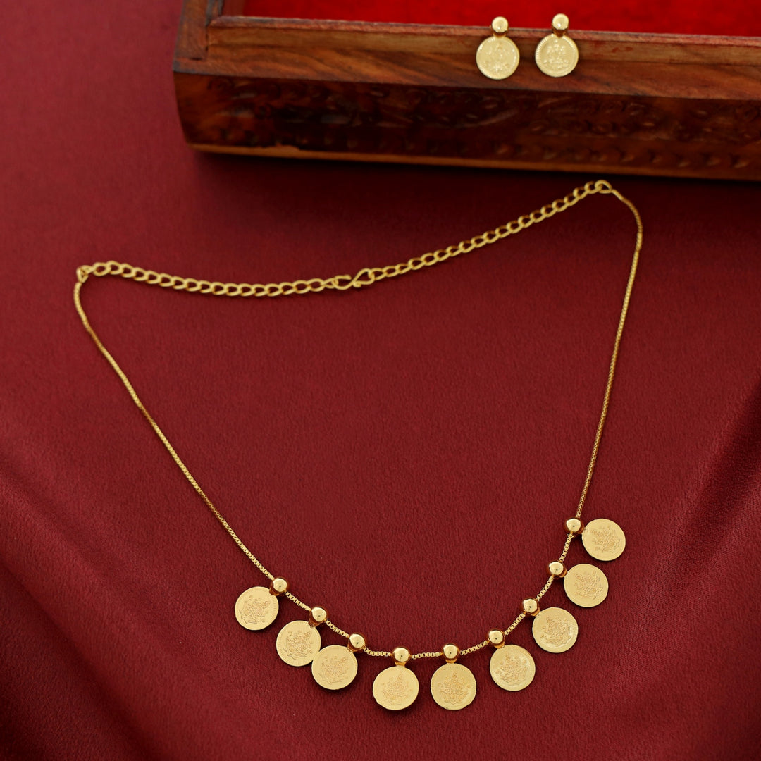 Kanika Golden Ball Kashi Neckpiece With Earring