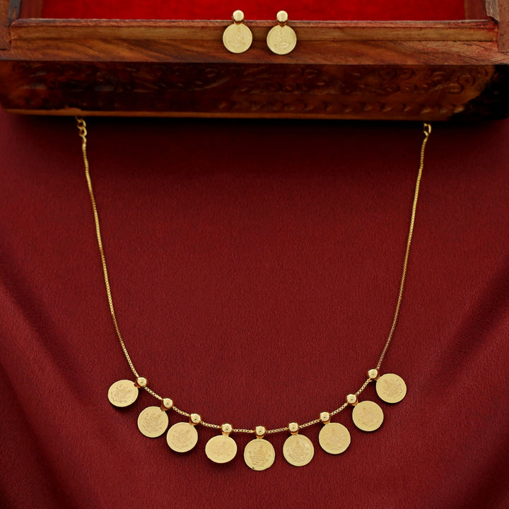 Kanika Golden Ball Kashi Neckpiece With Earring