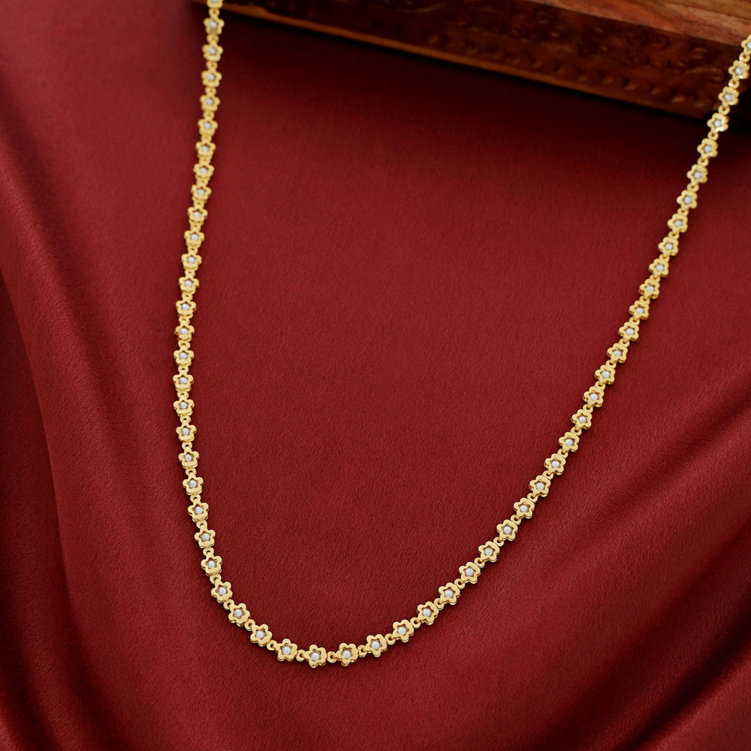 Greesha Floral Pearl Long Neckpiece