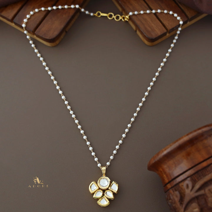 Dianna Round And Drop Kundan Pearl Neckpiece