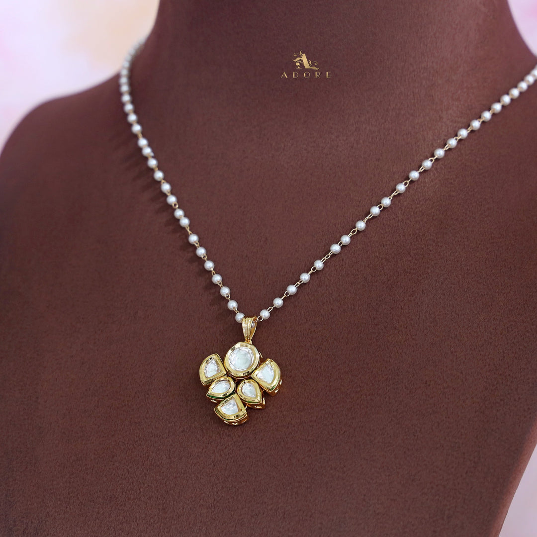 Dianna Round And Drop Kundan Pearl Neckpiece