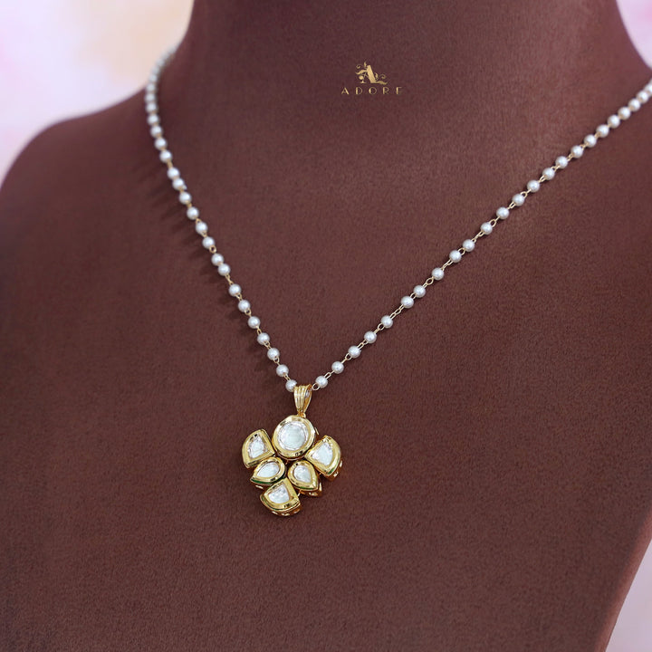 Dianna Round And Drop Kundan Pearl Neckpiece