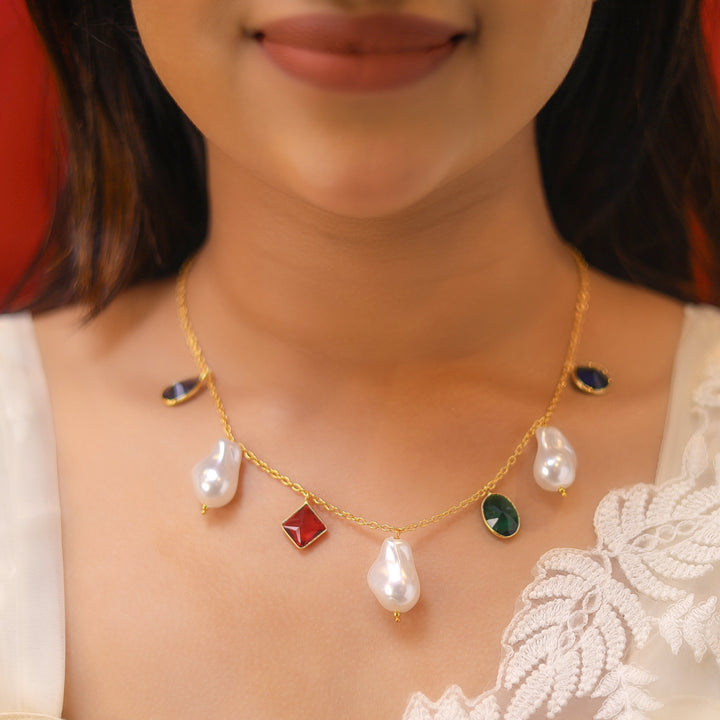 Multicolour Ameya Glossy Baroque Neckpiece