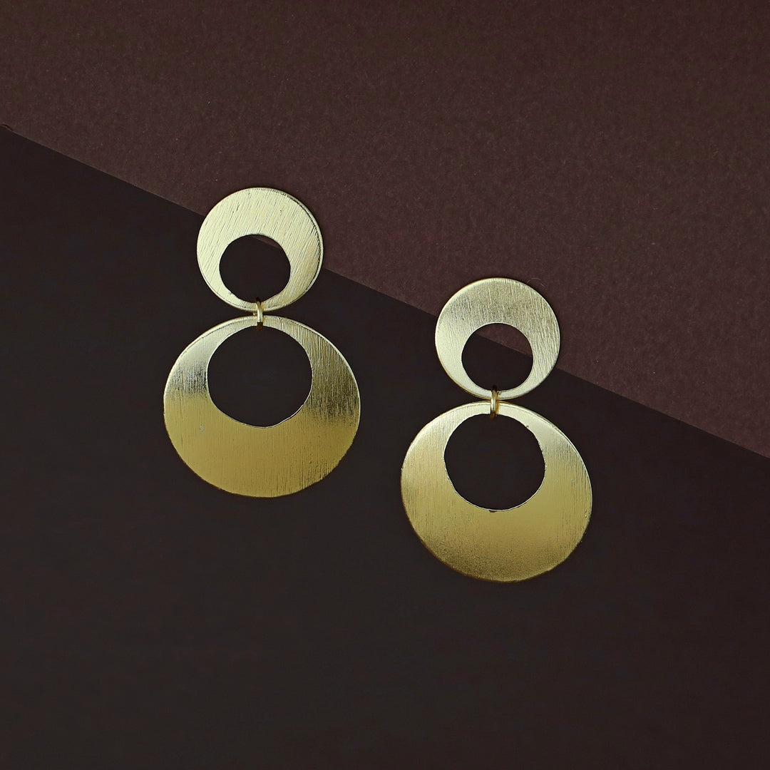 Austina Golden Dual Circle Earring