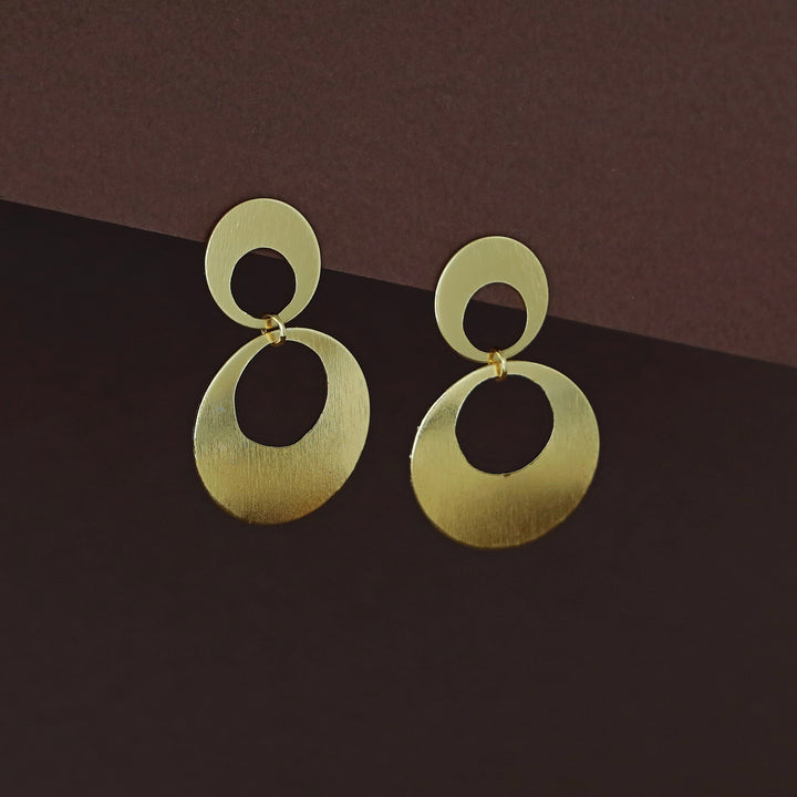 Austina Golden Dual Circle Earring